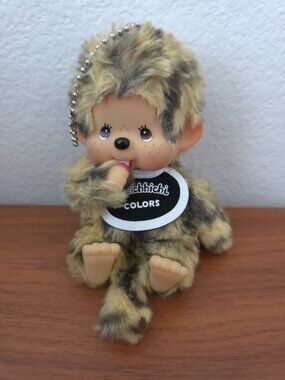 NWOT Sekiguchi Monchhichi COLORS Mini Plush Keychain Leopard Print Outfit RARE